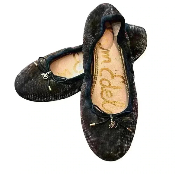 Sam Edelman Shoes Ballet Animal Print Brown Black Fabric Felicia Womens Size 5.5 - Picture 1 of 12